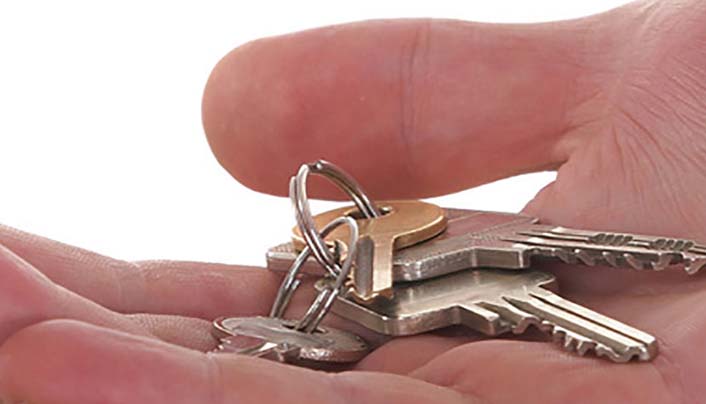 Set of keys in hand
